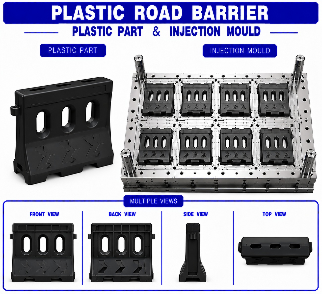 Plastic Road Barrier Mould and Moulding Service